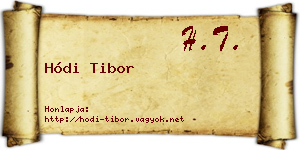 Hódi Tibor névjegykártya